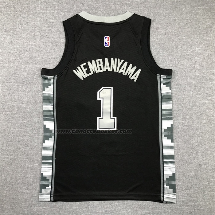 Maglia Bambino San Antonio Spurs Victor Wembanyama #1 Statement 2022-23 Nero